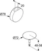 Technical drawing with dimensions of a plumbing fixture part. Produktbild-Vorschau