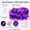 30M 300LEDs 8 režimů pohádkové světla napájení LED vánoční Náhled obrázku produktu 2