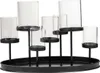 HI Kerzenhalter Metall 34,5x20x23cm mit Glas für 7 Kerzen Produktbild-Vorschau 2