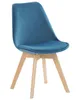 BELIANI Esszimmerstuhl 2er Set Blau Samtstoff Holzbeine Produktbild-Vorschau 6
