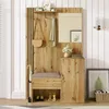 A hallway or entryway with a wooden furniture set. Produktbild-Vorschau