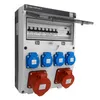 A power distribution box with multiple outlets and circuit breakers. Náhled obrázku produktu