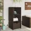 An outdoor patio setting with a brown poly rattan storage cabinet. Náhled obrázku produktu