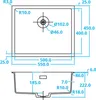 Caressi Black Line quadratisches Spülbecken für Aufbau und Produktbild-Vorschau 3