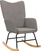 vidaXL Schaukelstuhl Taupe Stoff Produktbild-Vorschau 7