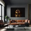 Muralo CANVAS Leinwandbild Goldene MUND Lippen auf Produktbild-Vorschau 6