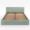A mint-colored bed frame with a slatted base, shown against a white background. Produktbild-Vorschau