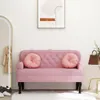 vidaXL Lavica s operadlom Ružová 119,5x64,5x75 cm Velvet Náhľad obrázku produktu 2