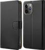 A black flip-style phone case for an iPhone 13 Pro is shown from two angles. Produktbild-Vorschau