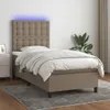 Boxspringbett mit Matratze & LED Taupe 90x200 cm Stoff Produktbild-Vorschau 2