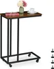 Relaxdays Beistelltisch C-Form, HBT 79x60x30 cm, Rollen, Produktbild-Vorschau 1