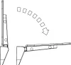 Diagram showing the folding mechanism of a wall-mounted shower seat. Produktbild-Vorschau