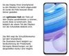 A smartphone with a screen protector outline shown next to descriptive text. Produktbild-Vorschau