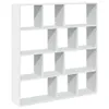 A white, multi-compartment bookshelf against a white background. Náhled obrázku produktu