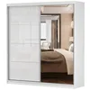 Schwebetürenschrank Kleiderschrank Schrank 233 cm Weiß/Weiß Produktbild-Vorschau 2