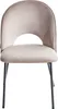 A single taupe velvet chair with black metal legs, shown from the front against a white background. Náhľad obrázku produktu