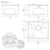 ML-Design lavello da cucina con scarico e troppopieno, Anteprima dell’immagine prodotto 6
