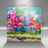 Abstract colorful trees – Leinwandbild Wandbild – 60x60 cm Produktbild-Vorschau 4