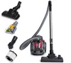 A collection of vacuum cleaner parts and accessories, including the main unit, hose, various attachments, and a filter. Náhled obrázku produktu