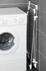 A white washing machine next to a silver telescopic drying rack in a tiled bathroom. Náhled obrázku produktu