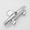 A chrome-plated shower thermostat valve on a white background. Produktbild-Vorschau
