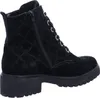 A side view of a black suede boot with a crocodile-like embossed pattern. Anteprima dell’immagine prodotto