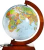 Globe politique et physique, 32 cm. Éclairé. Cadre en bois. Voir les images du produit 1