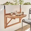 Tavolino in legno di acacia pieghevole semirotondo, 70cm, Anteprima dell’immagine prodotto 3