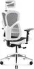 A white and black ergonomic office chair with a mesh back and adjustable armrests is shown from a side-angle on a white background. Anteprima dell’immagine prodotto
