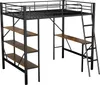 okwish Hochbett 90x200 cm, Eisenbett, klassisches Produktbild-Vorschau 9