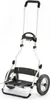 A silver and black shopping trolley with two wheels, shown against a white background. Voir les images du produit