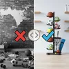 Stojak na piłki Relaxdays, 7 piłek, z koszem, metalowy, Podgląd zdjęcia produktu 3