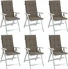 vidaXL Hochlehner-Auflagen 6 Stk. Melange Taupe 120x50x4 cm Produktbild-Vorschau 2