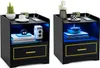 2er Set Nachttisch mit LED-Leuchte, 1 USB & TypeC-Anschluss Produktbild-Vorschau 1