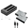 Trade-Shop 3in1 Set: 2x Akku 2000mAh + USB-C Dual LED Produktbild-Vorschau 1