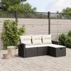 4-tlg. Garten-Sofagarnitur, modular, Schwarz, aus Produktbild-Vorschau 2