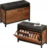 Two views of a shoe cabinet with a bench seat. Podgląd zdjęcia produktu