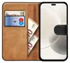 A book-style phone case with a credit card and banknotes inserted. Produktbild-Vorschau