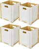 Zusammensteckbare Holzbox 32 cm Weiß Aufbewahrungsbox passend für Kallax und Expedit 4 Stück Produktbild-Vorschau