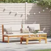 vidaXL Lehátko s polštářem hnědé 200 x 57 x 75 cm akátové Náhled obrázku produktu 2