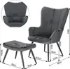 Relaxsessel Lehnstuhl Sessel Polstersessel mit Hocker Produktbild-Vorschau 3