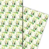 Lustiges Frosch Geschenkpapier auf hell gelb - G5155, 32 x Produktbild-Vorschau 1