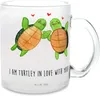 Mr. & Mrs. Panda Trinkglas Schildkröten Paar - Transparent Produktbild-Vorschau 1