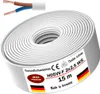 15m Kunststoffschlauchleitung H05VV-F 2x2,5 Weiß Flexible Produktbild-Vorschau 1