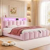 180x200 cm Polsterbett Doppelbett mit LED, USB & Typ-C, Produktbild-Vorschau 2