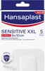 The image shows the packaging of Hansaplast Sensitive XXL sterile wound dressings. Voir les images du produit