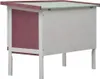 A wooden rabbit hutch with a green roof, shown from a side angle on a white background. Náhľad obrázku produktu