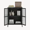 Sideboard ’Säkylä’ Stahl mit 2 Glastüren geriffelt 84 x 64 Produktbild-Vorschau 5