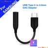 A black USB Type-C to 3.5mm DAC adapter is shown against a white background, with text overlays indicating the product's purpose and brand. Produktbild-Vorschau