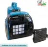 A black and blue vacuum cleaner accessory, likely a filter, is shown with a protective grate next to it. The product is on a white background. Produktbild-Vorschau